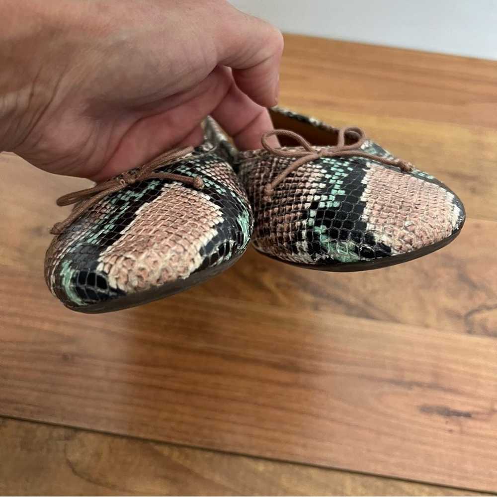 Madewell Adelle Leather Snakeskin Bow Ballet Slip… - image 7