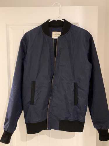 3sixteen Navy Waxed Canvas Stadium Jacket