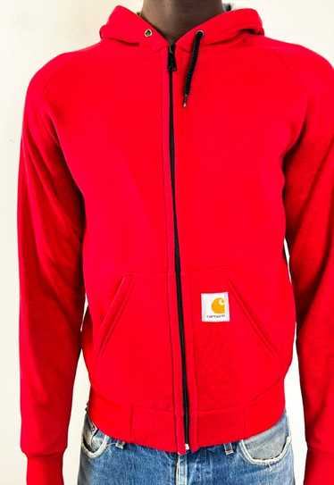 Vintage y2k red zip hoodie - image 1
