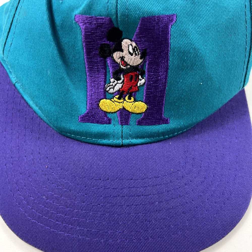 Disney Vintage 90s Mickey Mouse M Hat Snapback Te… - image 2