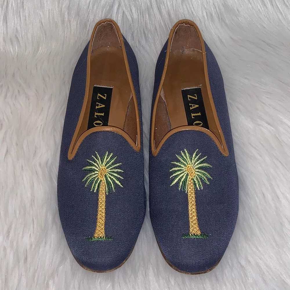 ZALO Palm Tree Embroidered Flats Slip On Loafers … - image 2