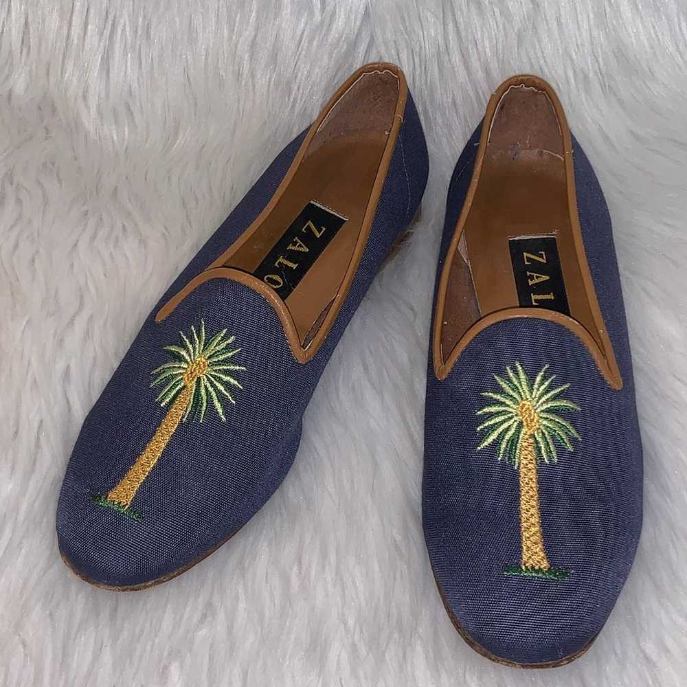 ZALO Palm Tree Embroidered Flats Slip On Loafers … - image 3