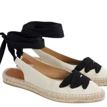 J. Crew Lace Up Ankle Tie Espadrille Flats Size 1… - image 1