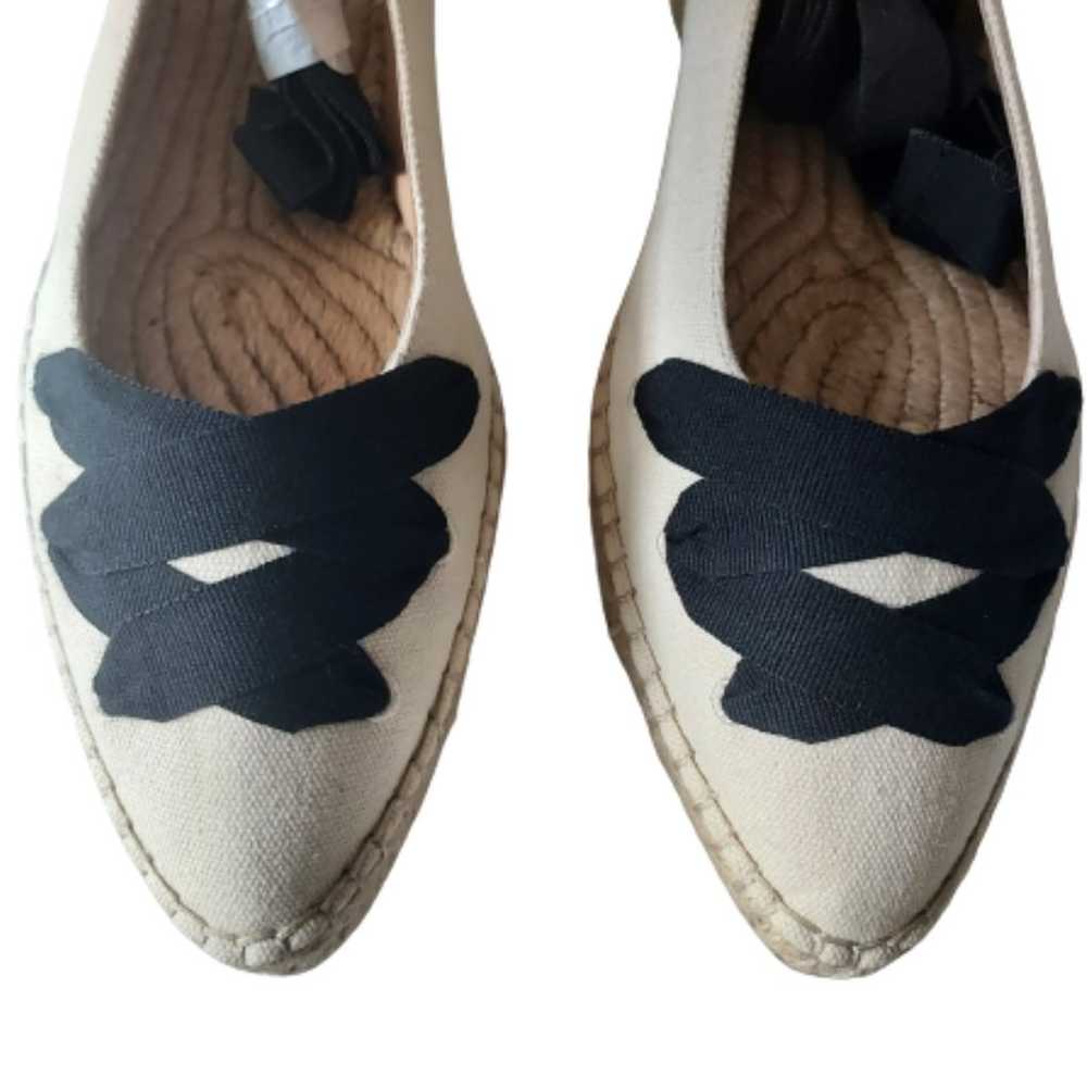 J. Crew Lace Up Ankle Tie Espadrille Flats Size 1… - image 3