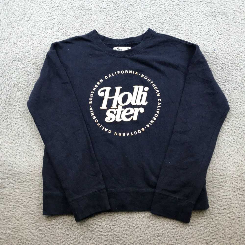 Vintage Hollister Sweater Womens Medium Blue Logo… - image 1