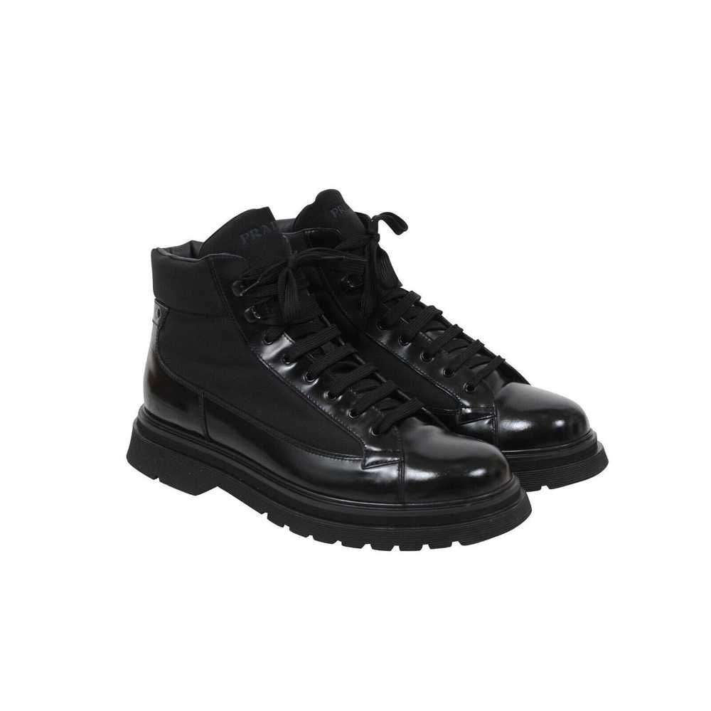 Prada Combat Boots Black Leather - 02056 - image 2