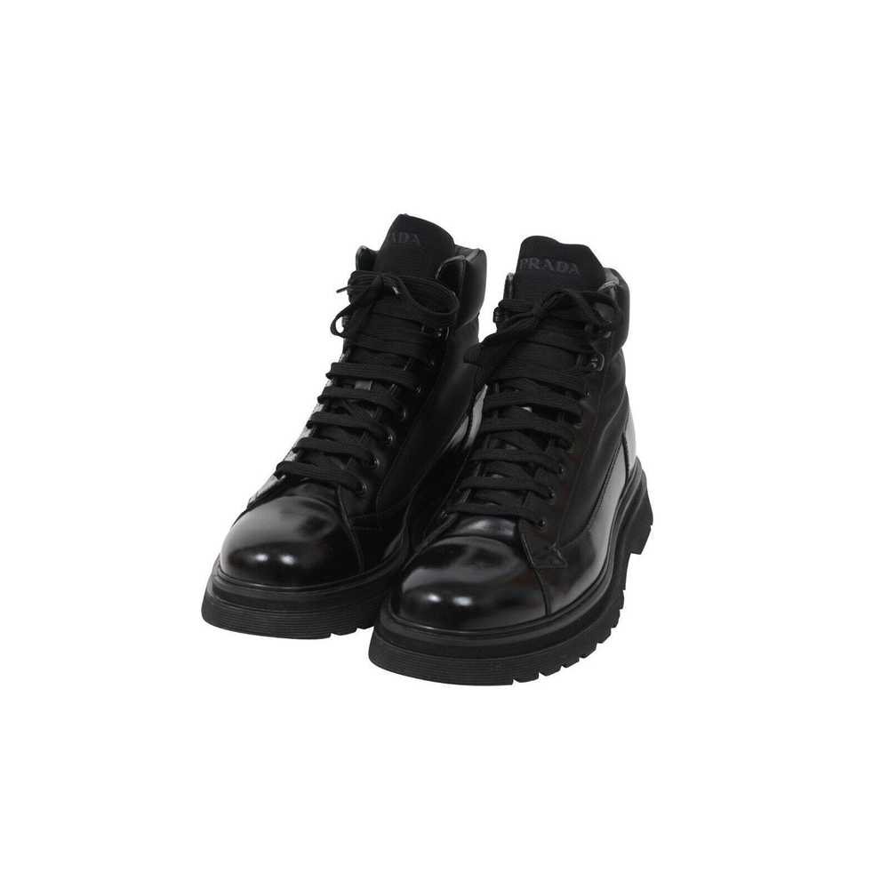 Prada Combat Boots Black Leather - 02056 - image 4