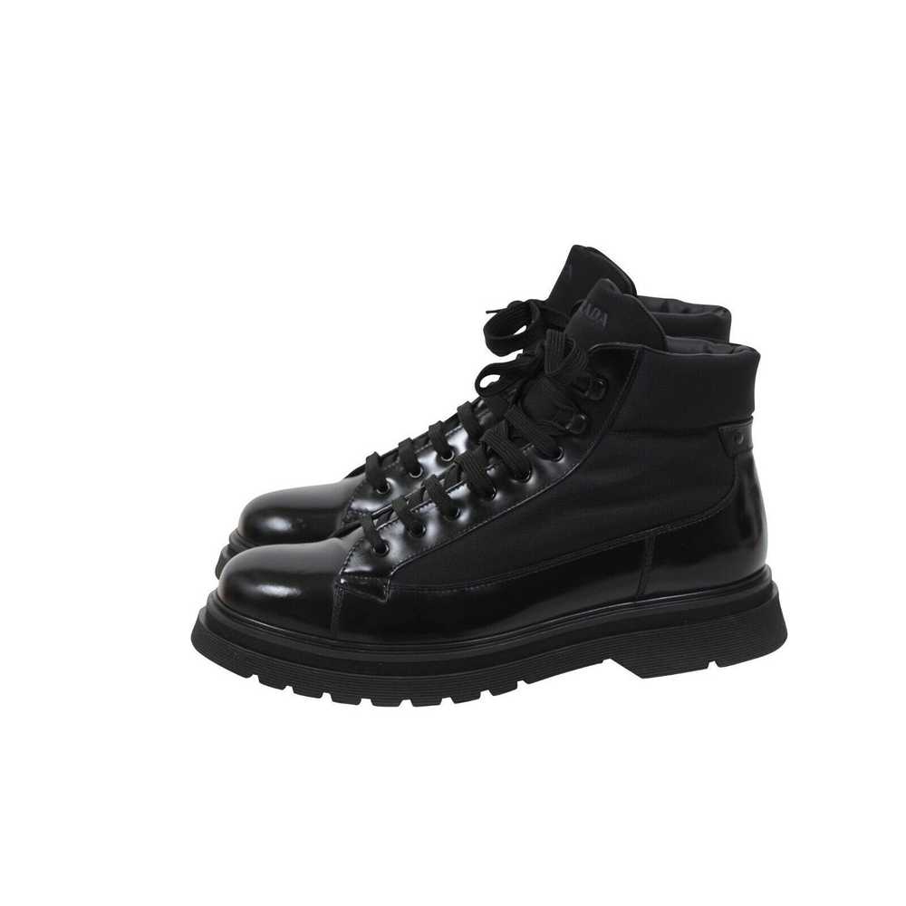 Prada Combat Boots Black Leather - 02056 - image 5