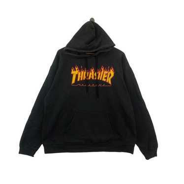 80s THRASHER ダイヤ スウェット パーカー L ブラック USA製