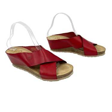 Other Yokono Canela Wedges Red Crisscross Leather… - image 1