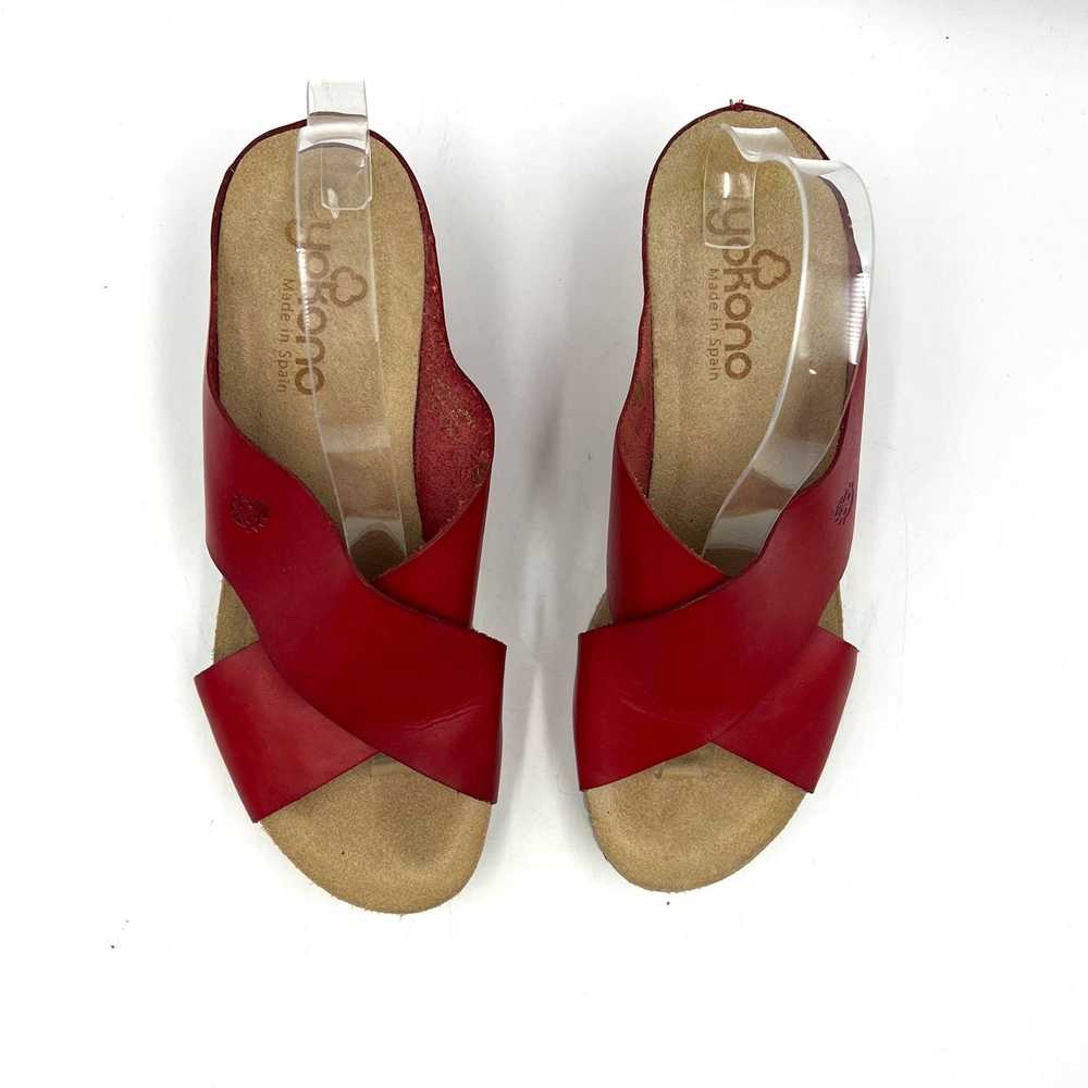 Other Yokono Canela Wedges Red Crisscross Leather… - image 3