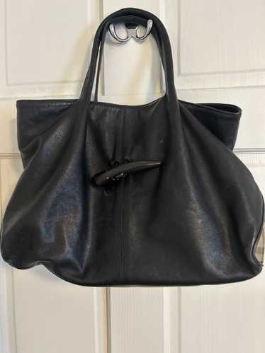 Burberry Vintage Burberry Black Leather Toggle Bag