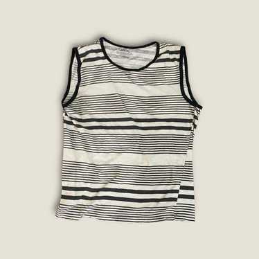 Carbon Carbon Sleeveless Striped Muscle Tank Blac… - image 1