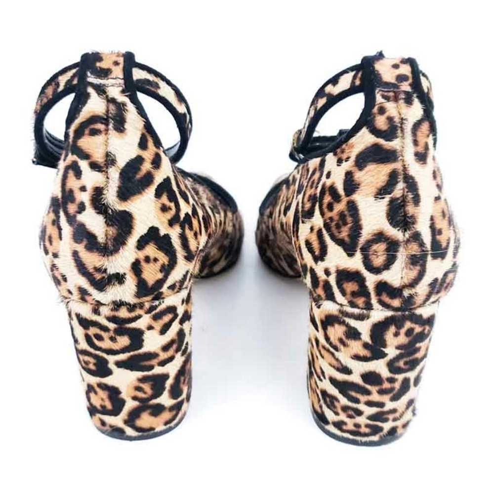 WHBM Bethenny Leopard Chunky Heels Calfhair Anima… - image 2