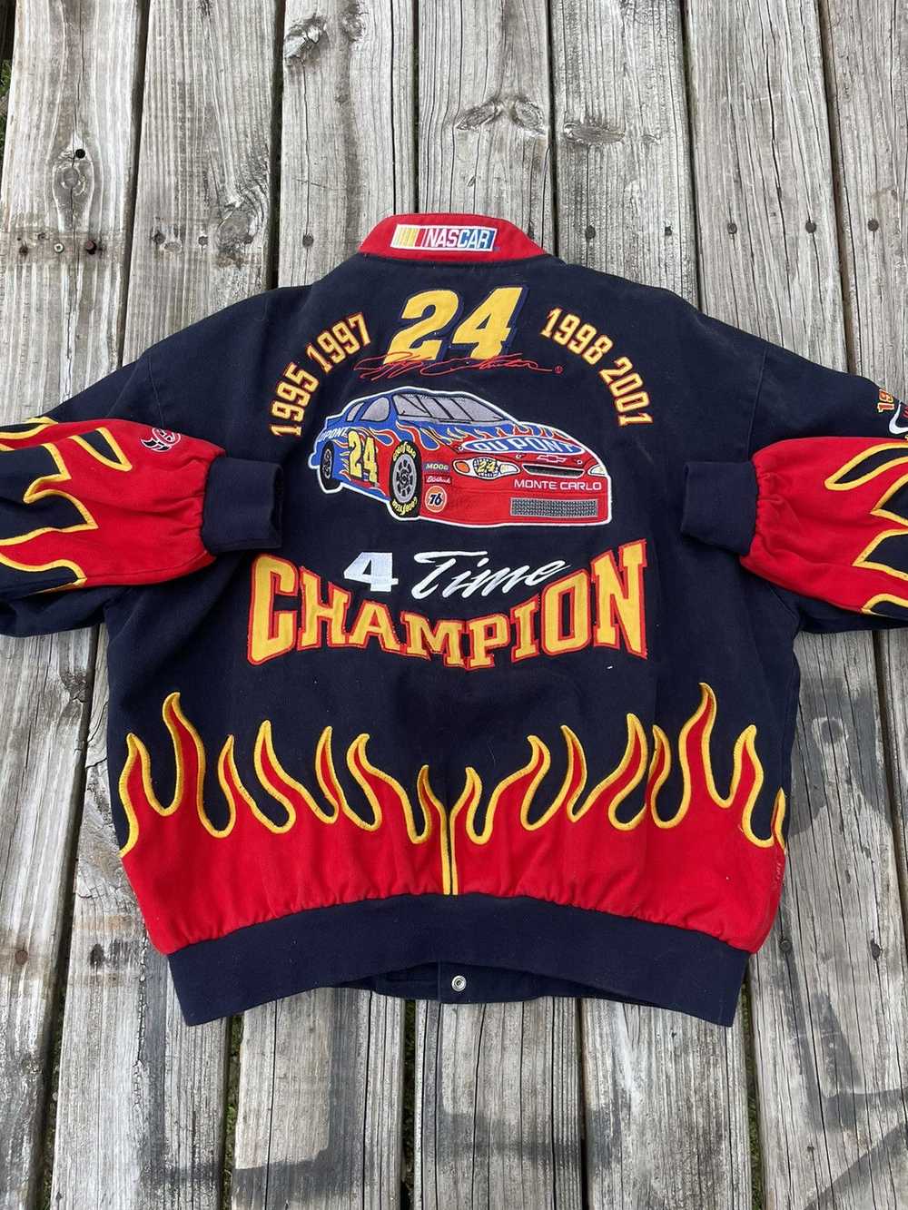 NASCAR Vintage NASCAR rare jacket flames - image 2