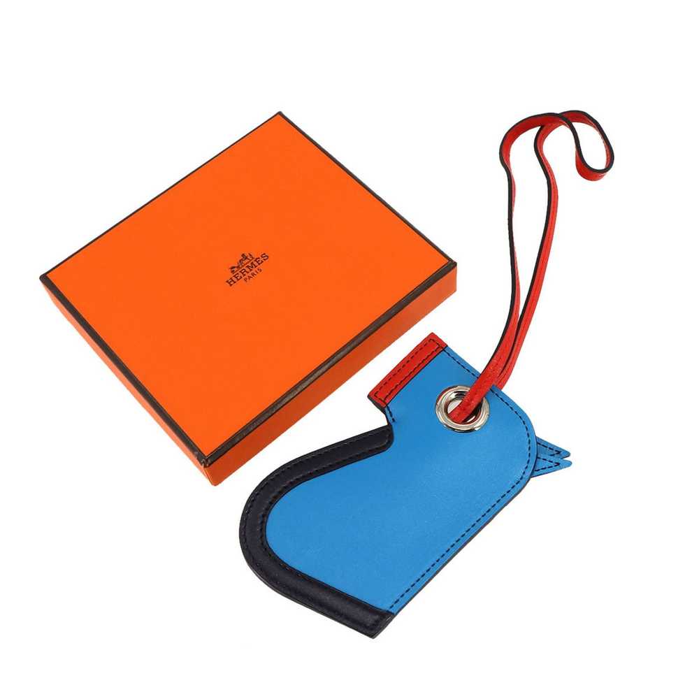 Hermes Hermes Camails Bag Charm Tadelakt Blue Zan… - image 6