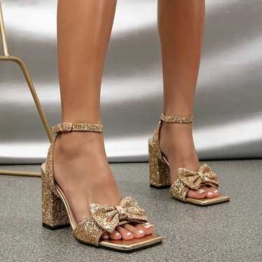 ASOS glitter block heels 4