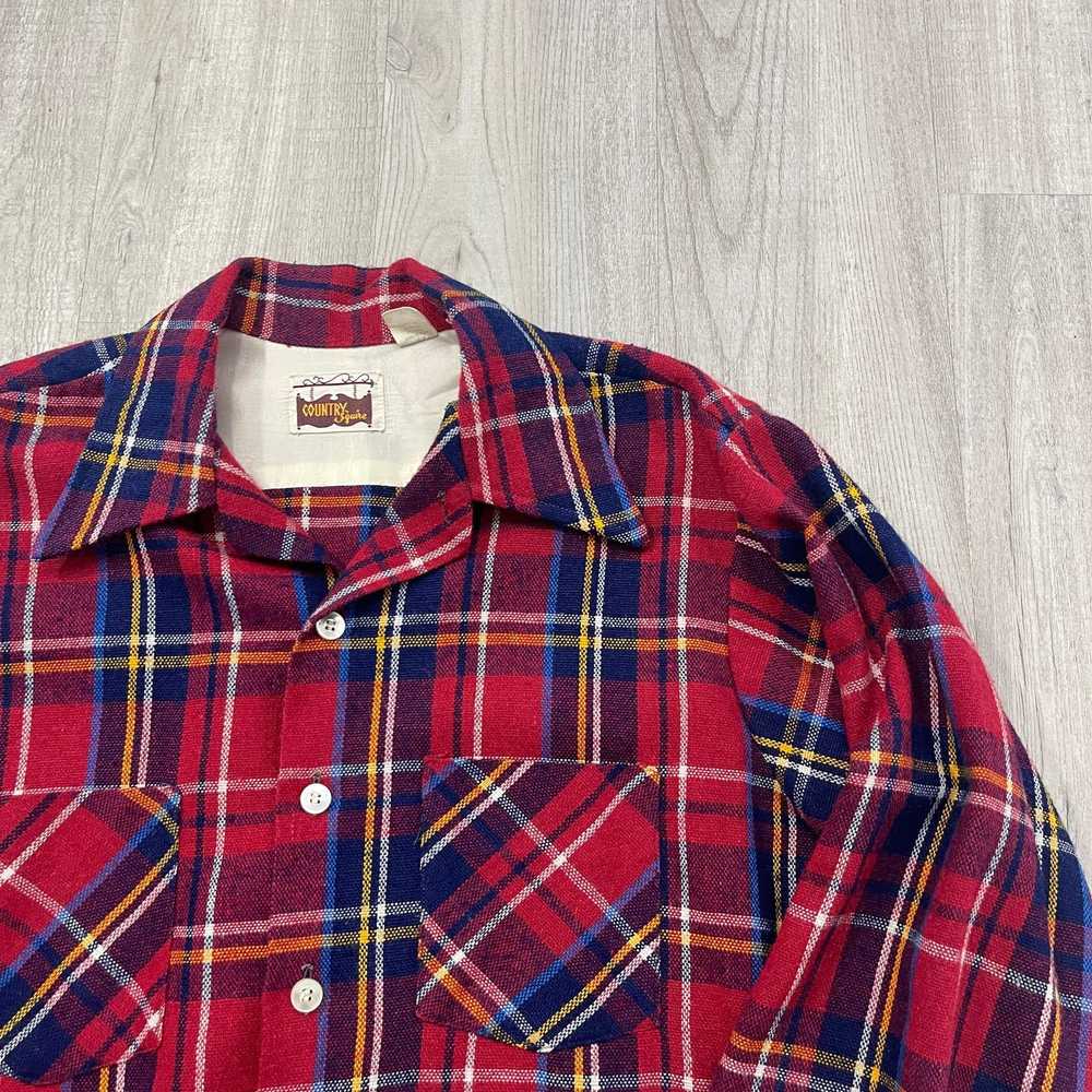 Vintage VINTAGE 80s Country Squire Plaid Flannel … - image 2