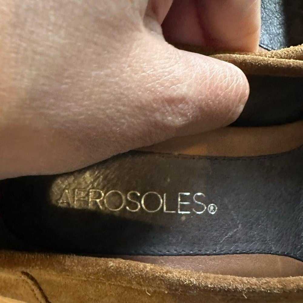 Aerosols Brown Suede Heeled Loafers - image 2