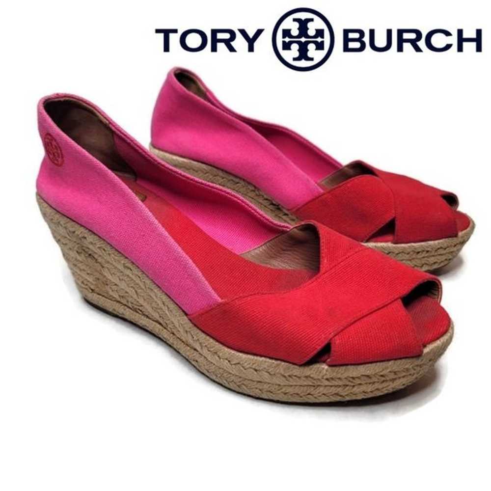 Tory burch filipa color block pink and red espadr… - image 1