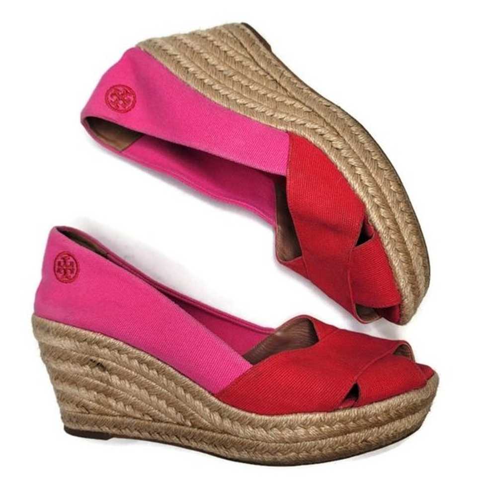 Tory burch filipa color block pink and red espadr… - image 3