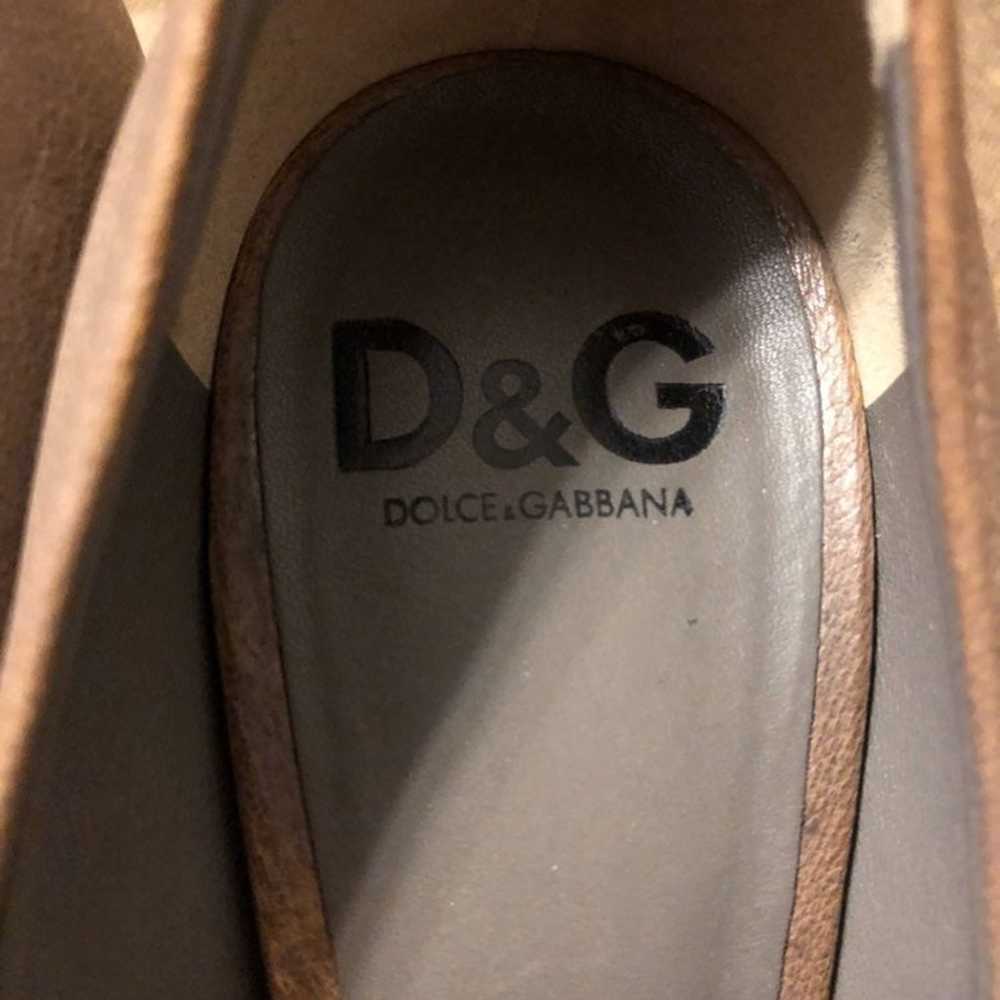 Dolce and Gabbana Brown Leather Peep Toe - image 3