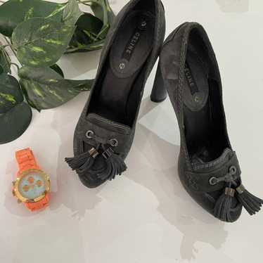 Celine grey suede block heels size 36