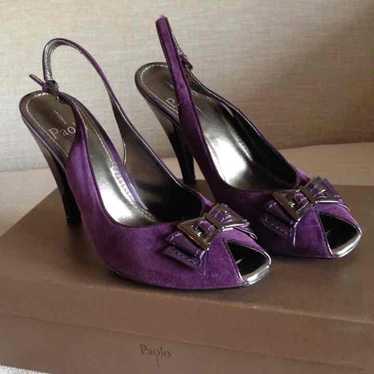 PAOLO suede purple peep toes. Savannah. - image 1