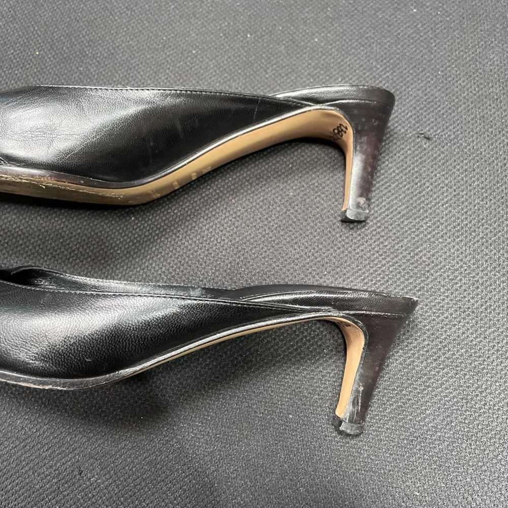 Sergio Rossi Vintage Black Leather Mules Heels Ma… - image 10