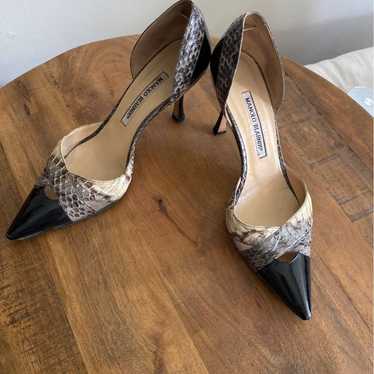 manolo blahnik snake skin vintage pumps size 37, t