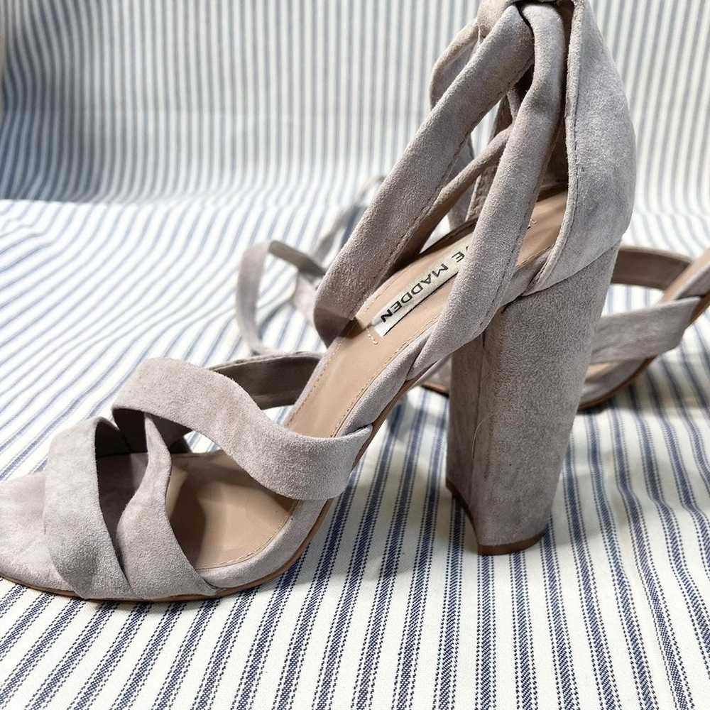 Steve Madden Cleo Lace Up Heels | Taupe Suede | S… - image 9