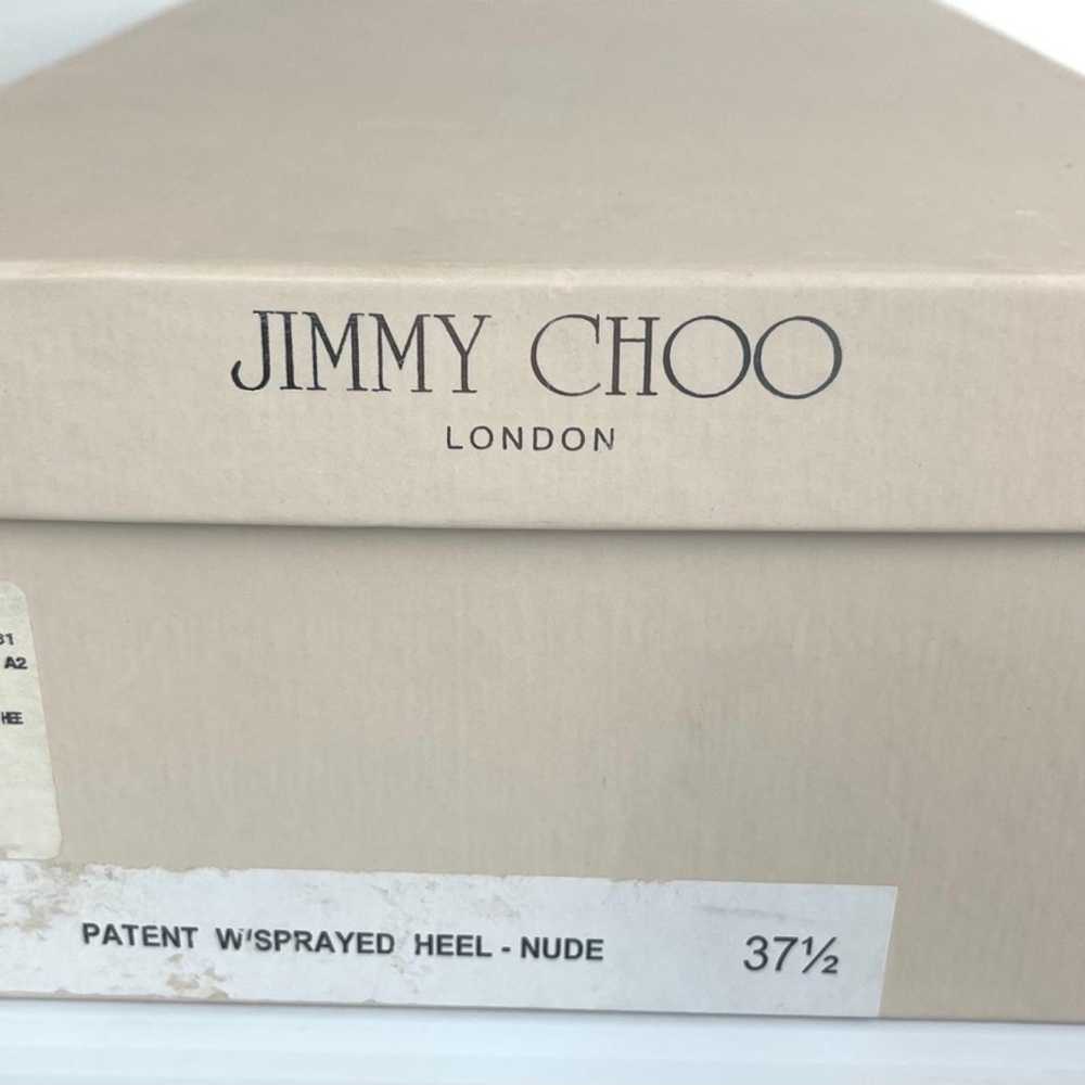 Jimmy Choo Baxen GOLD Heel Nude Wedge Peep Toe Pl… - image 12