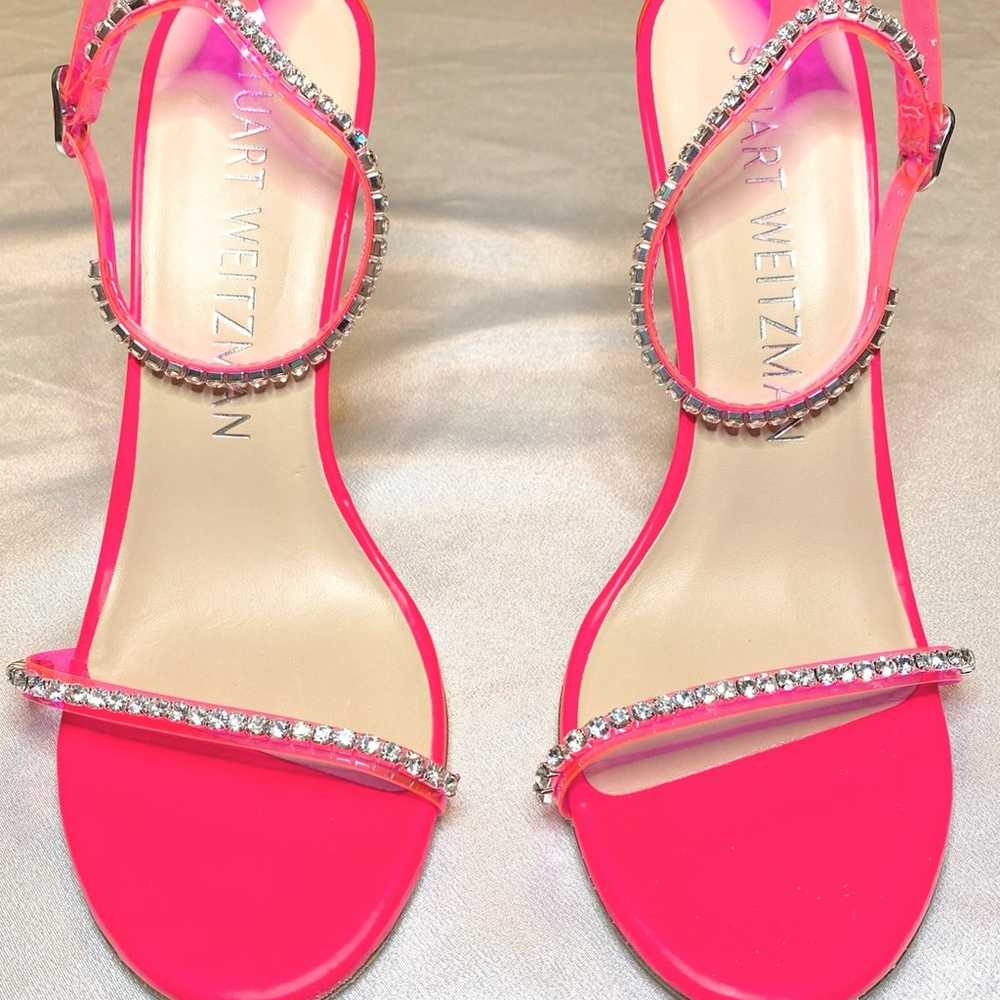 Stuart Weitzman Nudistglam 100 Sandal in Neon Pink - image 2