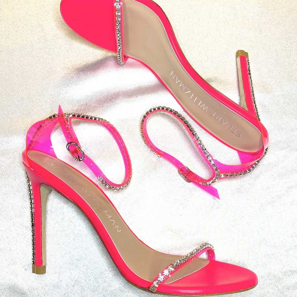 Stuart Weitzman Nudistglam 100 Sandal in Neon Pink - image 5