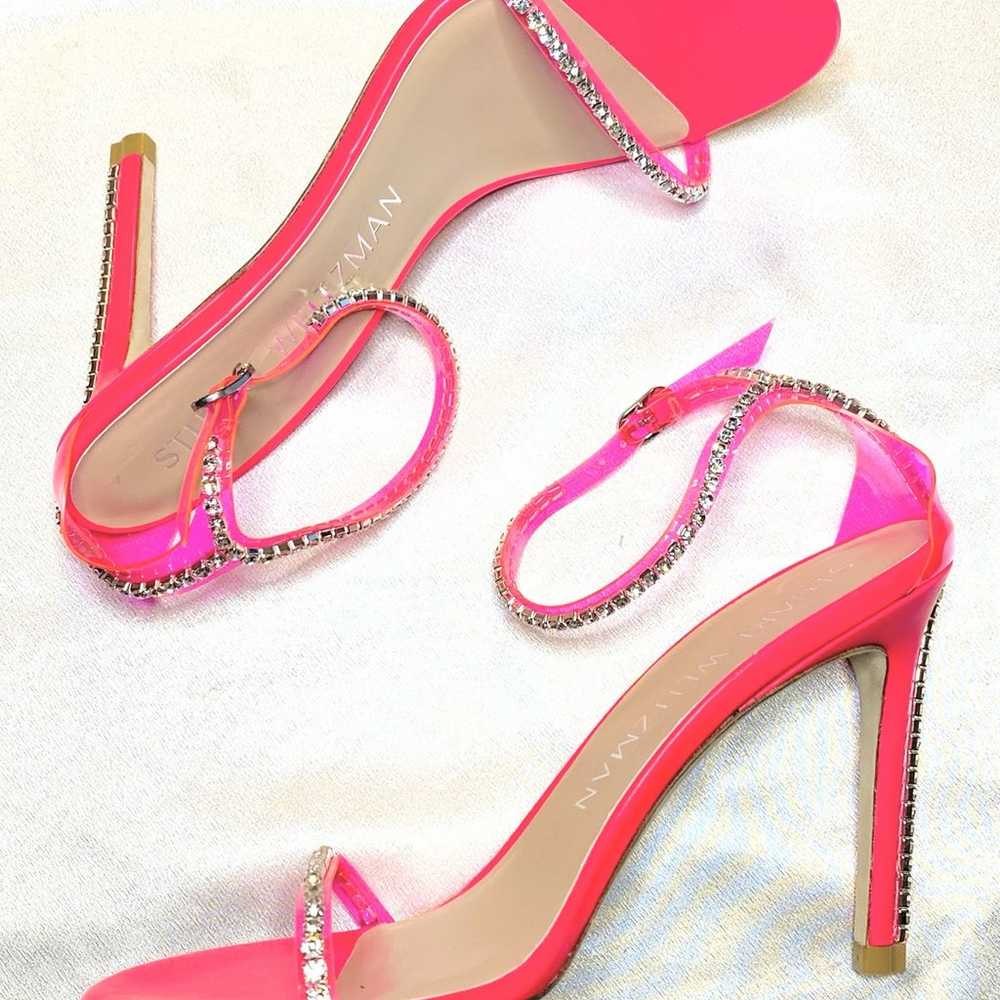 Stuart Weitzman Nudistglam 100 Sandal in Neon Pink - image 6