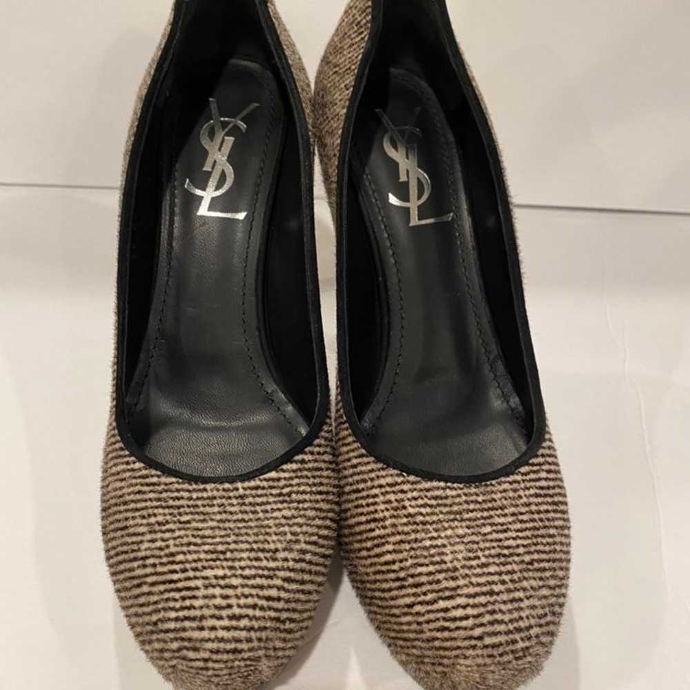 YSL pony hair pumps black white 37 - image 4