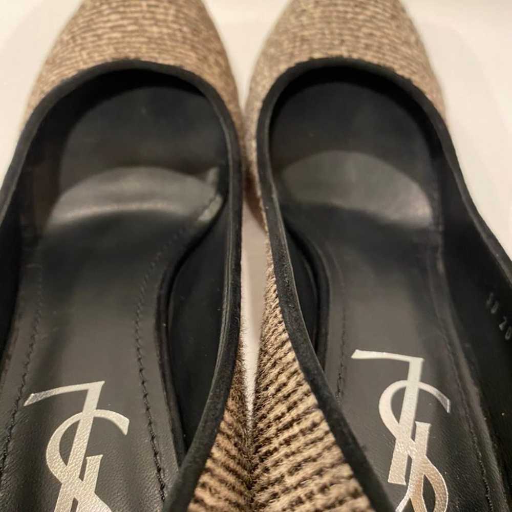 YSL pony hair pumps black white 37 - image 7