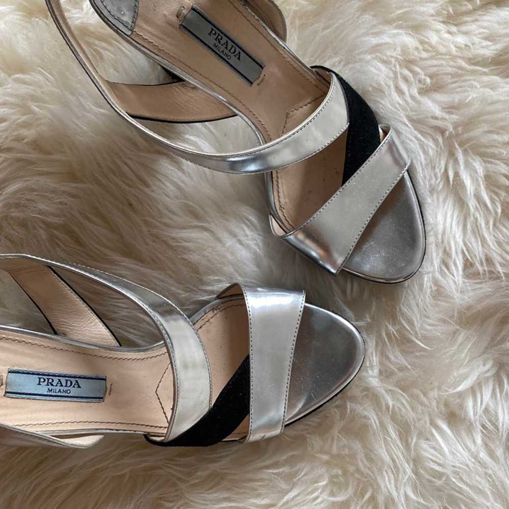 Authentic Prada Silver/Black sandals - image 5