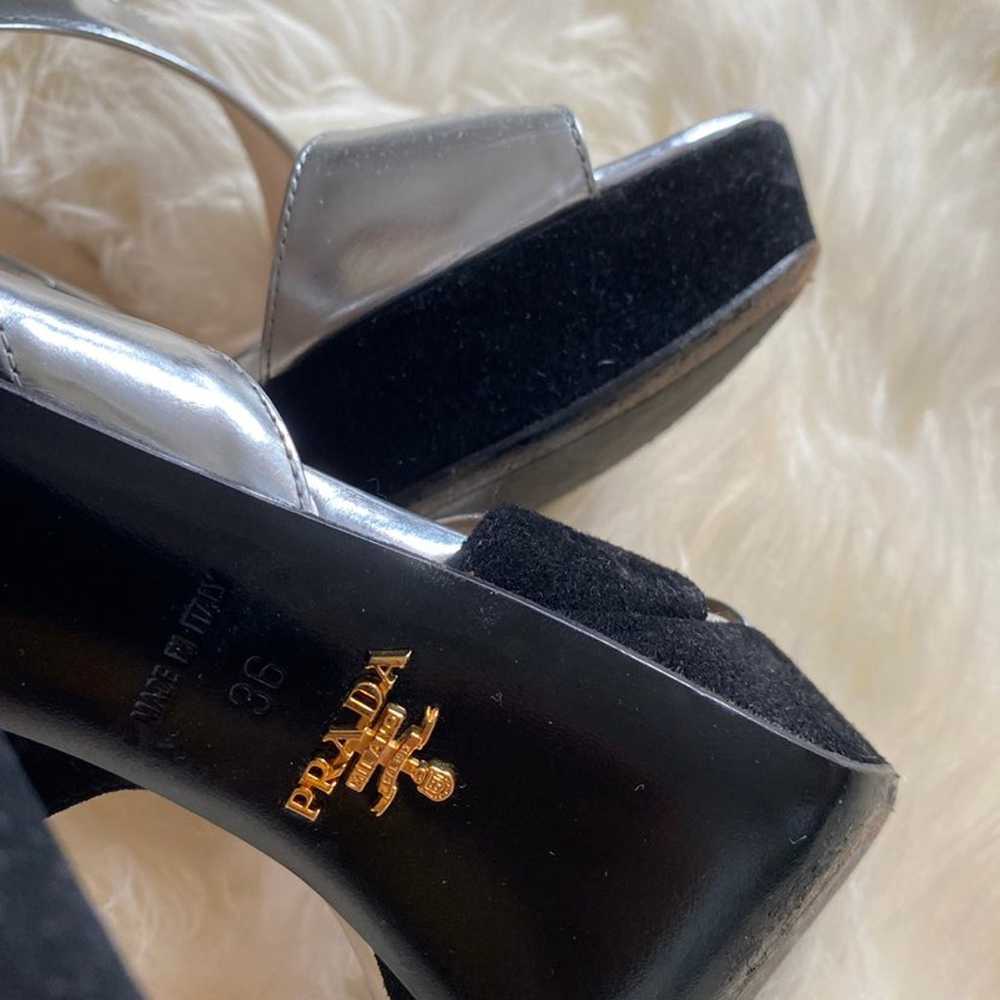 Authentic Prada Silver/Black sandals - image 6