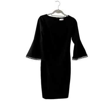 Calvin Klein Black Bell Sleeve Midi Dress size 2 - image 1