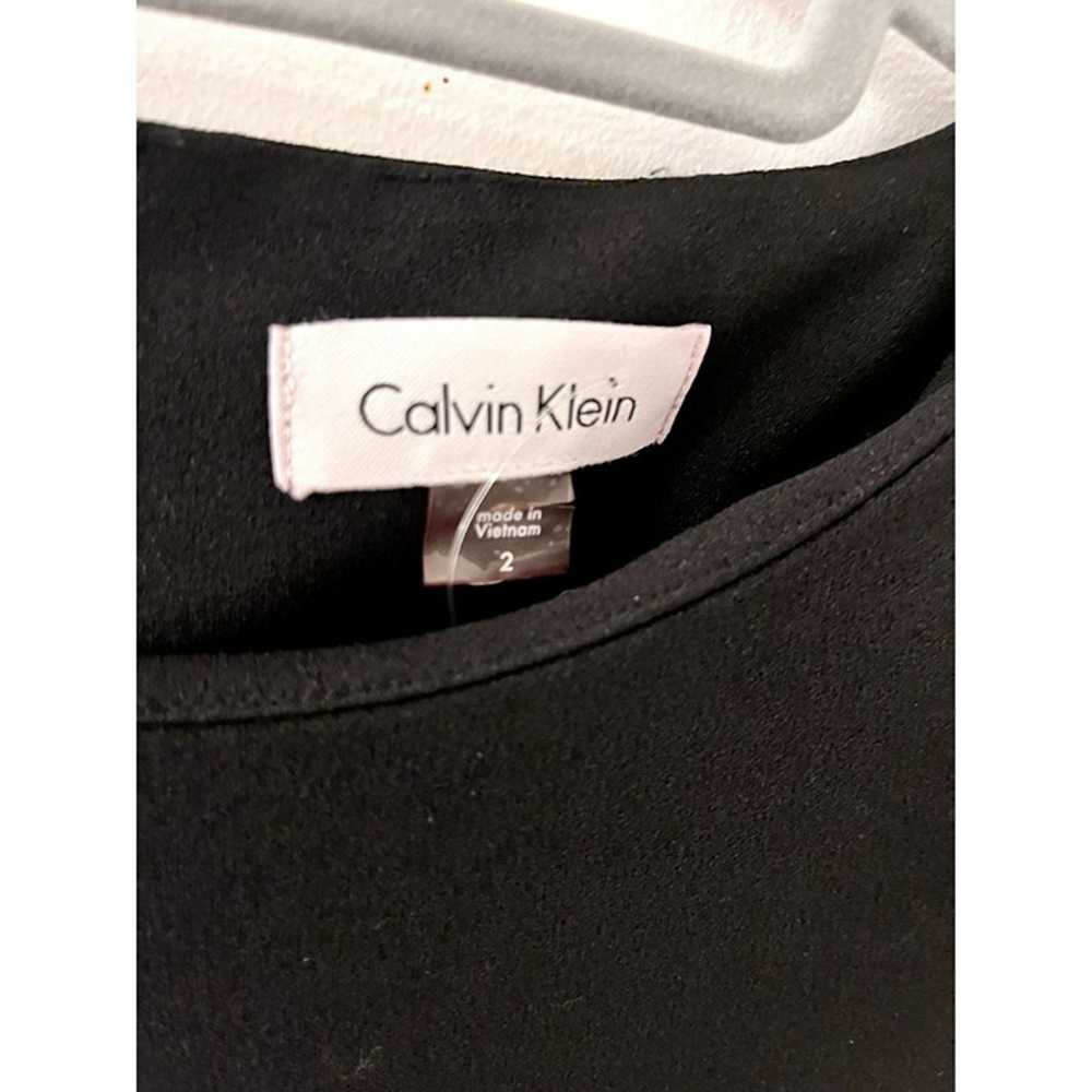 Calvin Klein Black Bell Sleeve Midi Dress size 2 - image 3