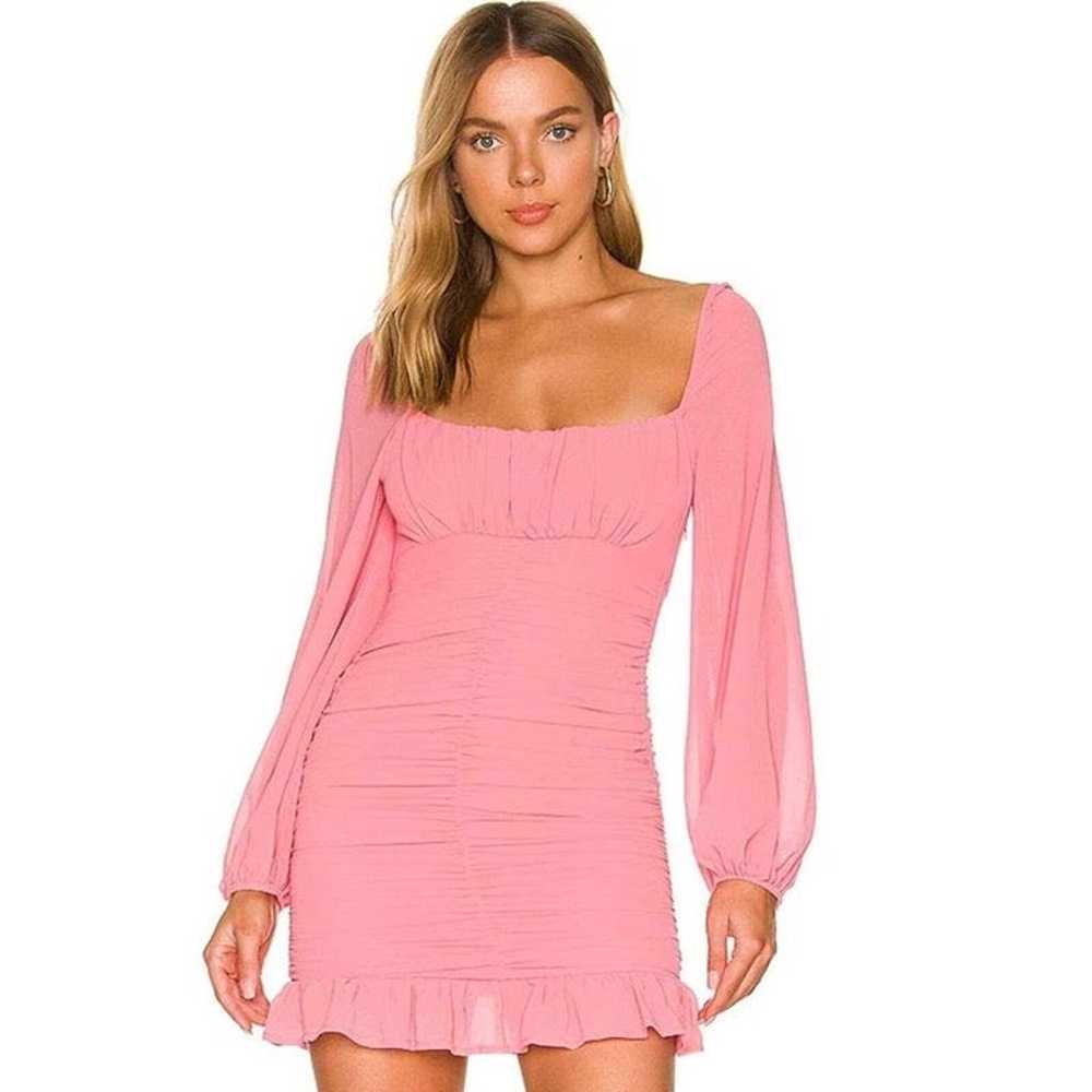 MORE TO COME Revolve Petra Ruched Mini Dress in P… - image 1