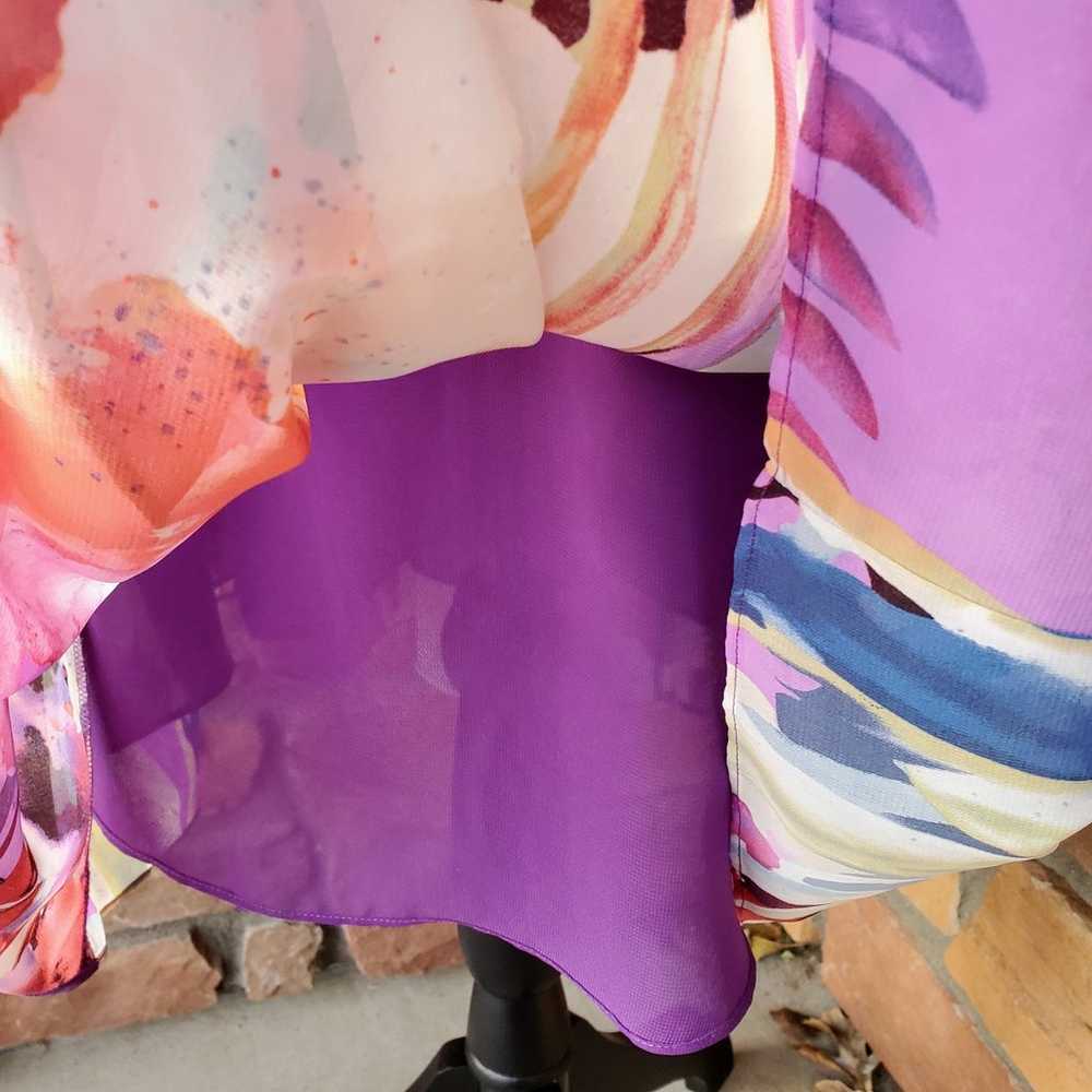 Coldwater Creek Size 4 Dress Watercolor Midi Flor… - image 6