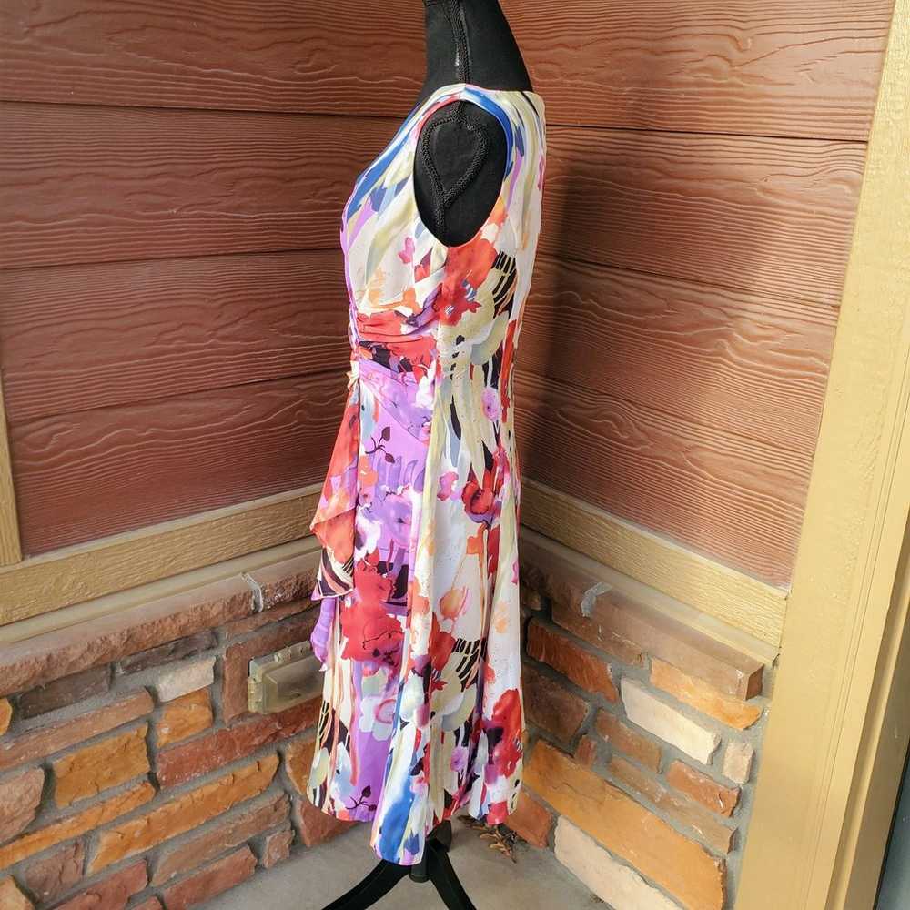 Coldwater Creek Size 4 Dress Watercolor Midi Flor… - image 7