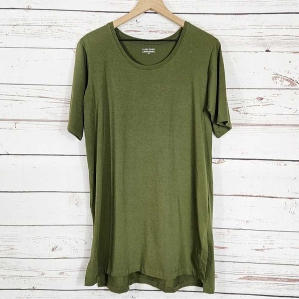 Eileen Fisher | Green Relaxed Fit Short Sleeve Sh… - image 1