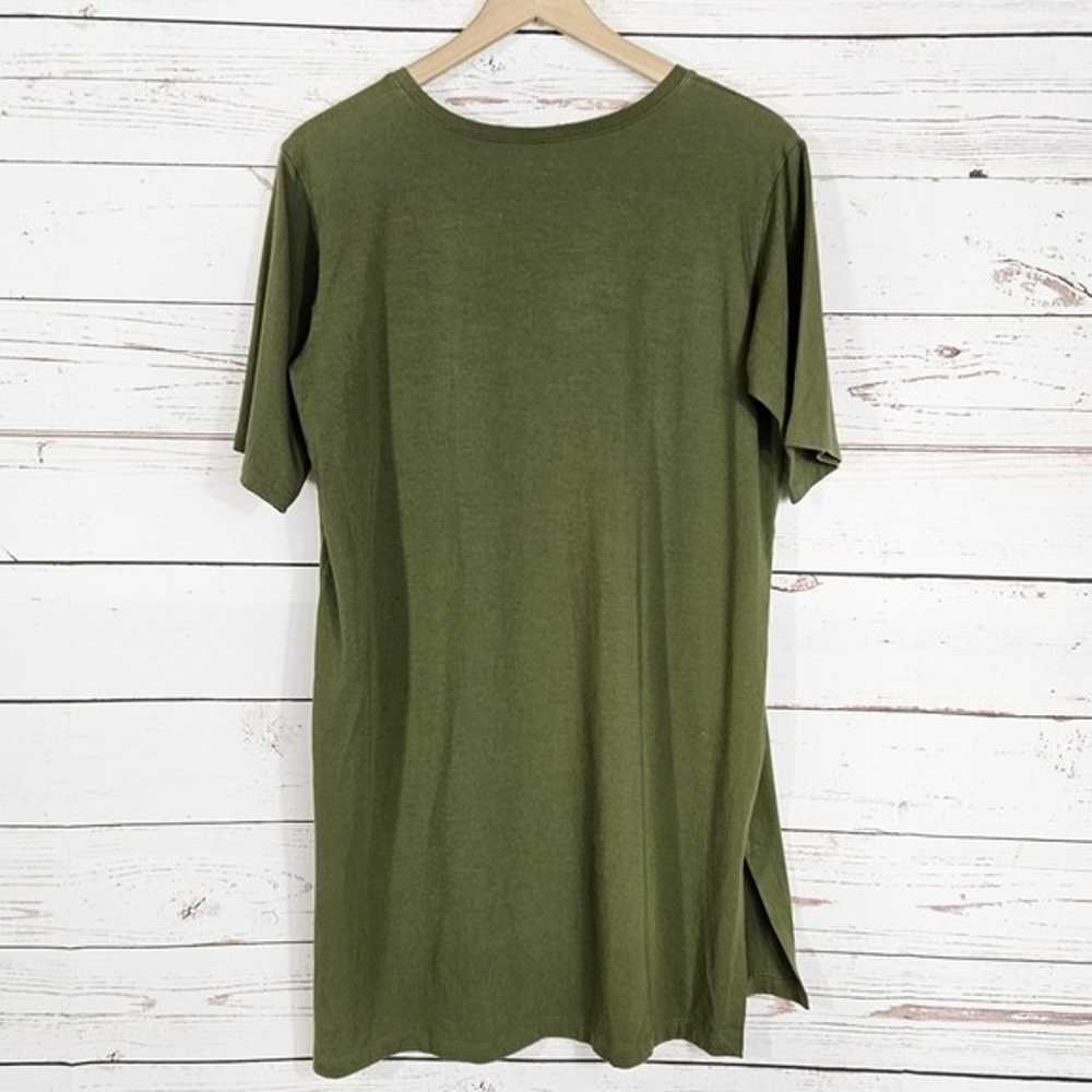 Eileen Fisher | Green Relaxed Fit Short Sleeve Sh… - image 2