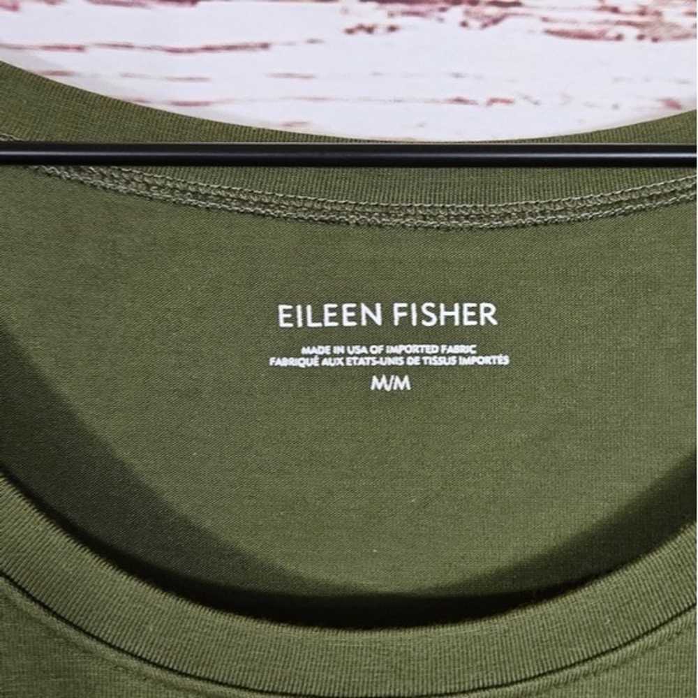 Eileen Fisher | Green Relaxed Fit Short Sleeve Sh… - image 4