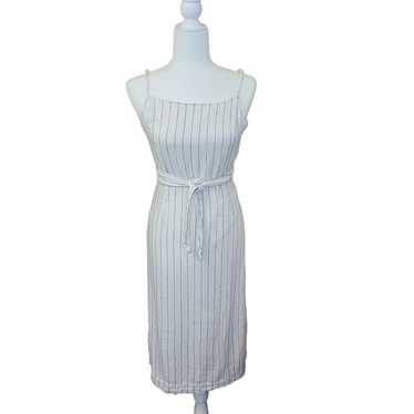 Avec Les Filles Linen Blend Stripe Midi Dress Siz… - image 1