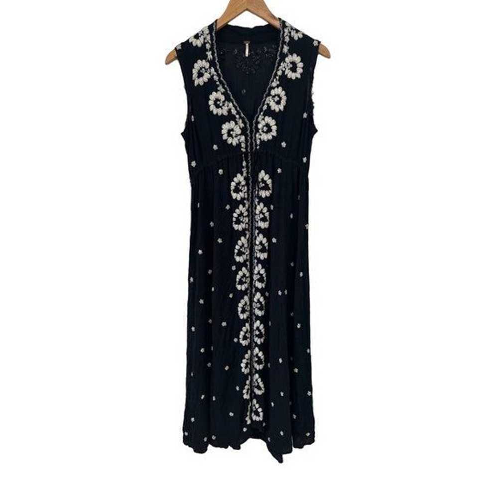 Free People Embroidered Fable Midi Dress Womens M… - image 1