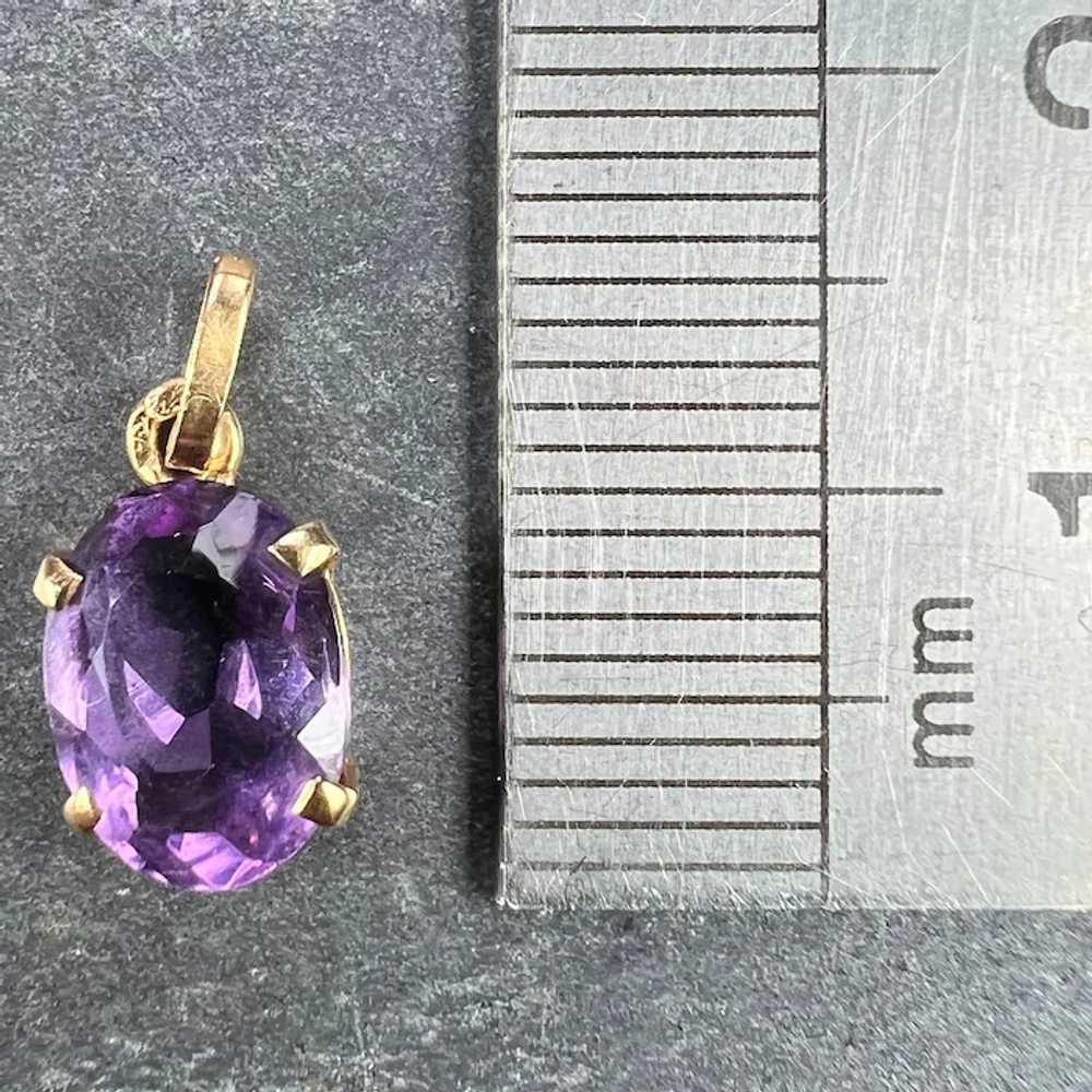 Vintage French 18K Yellow Gold Purple Amethyst Ov… - image 10